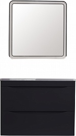 Style Line Мебель для ванной Бергамо Мини 70 подвесная черная Люкс антискрейтч Plus – фотография-1